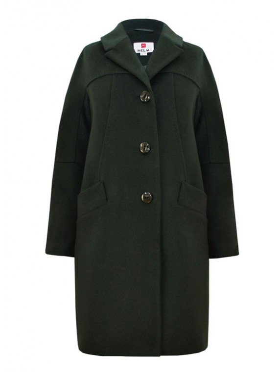 Т-1051 Стильное женское пальто зеленого цвета