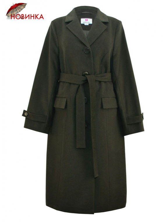 Т-1005/Х Женское стильное пальто цвета хаки