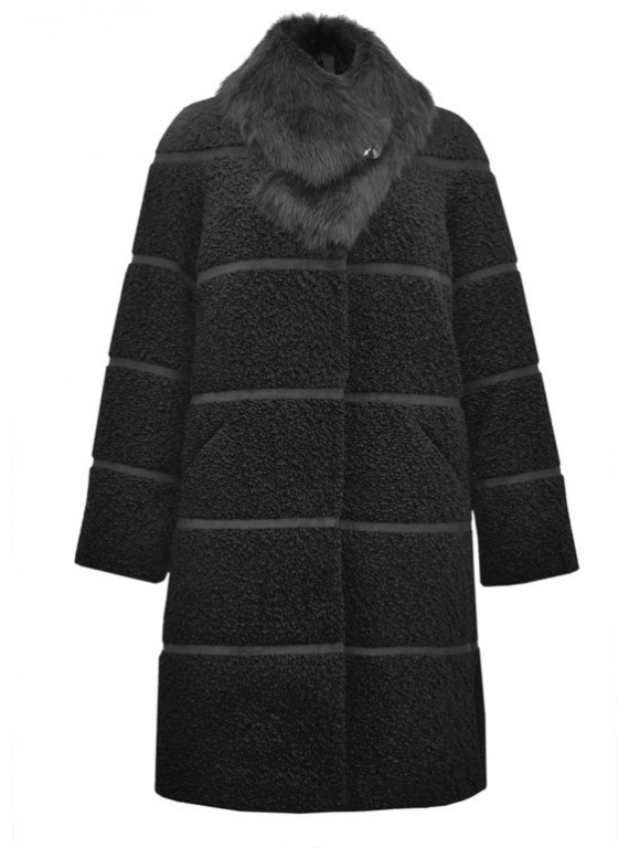 Т-833 Утепленное зимнее пальто из искусственного каракуля