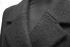 Т-1066 Черное молодежное двубортное пальто силуэта кокон