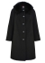 Т-950-60/Ч Черное зимнее женское пальто с воротником из песца