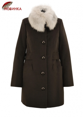К-1055/Ш Зимнее женское пальто шоколадного цвета